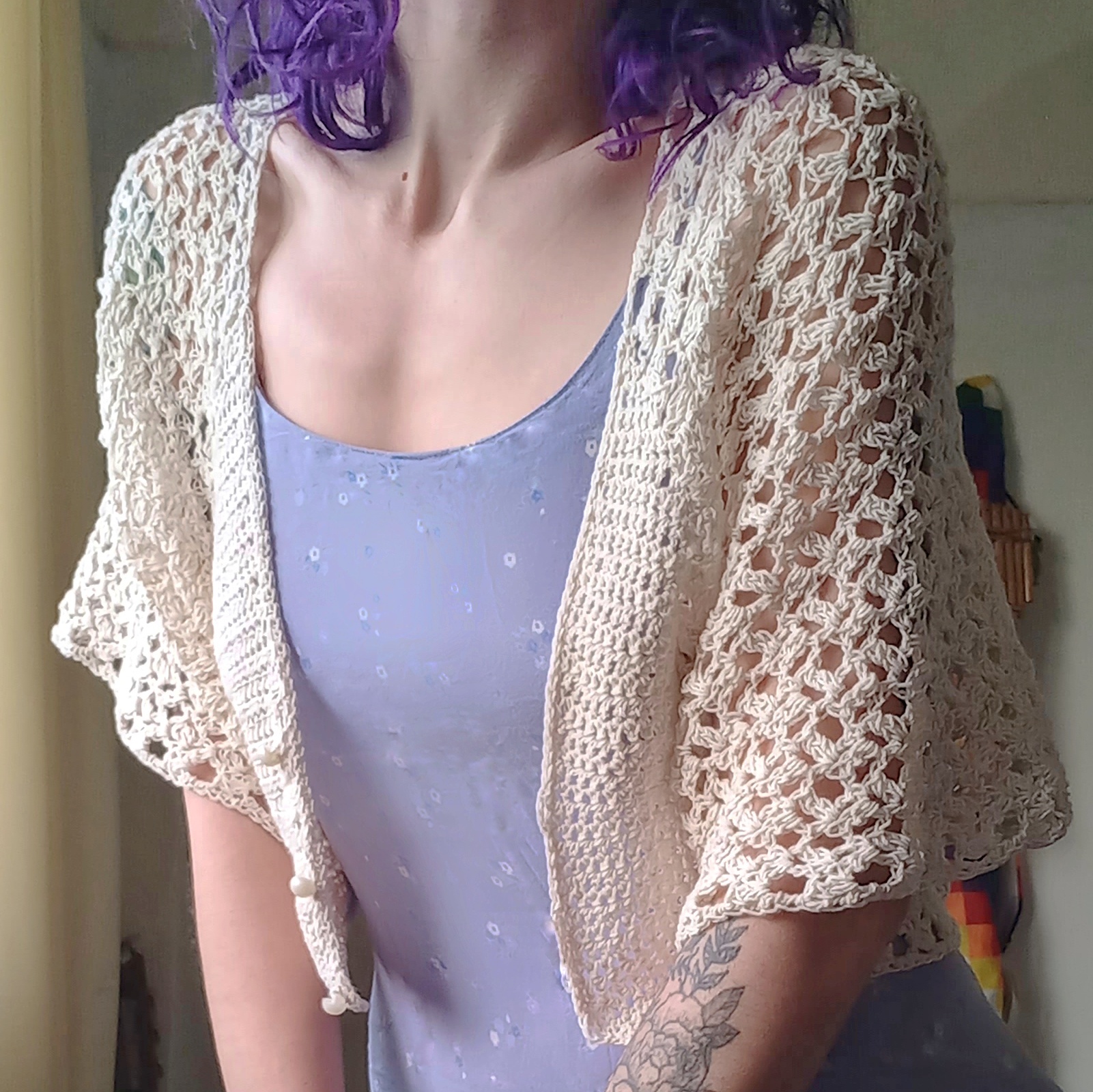 Blusa Claude | Crochet romántico calado con poco material - Imagen 8
