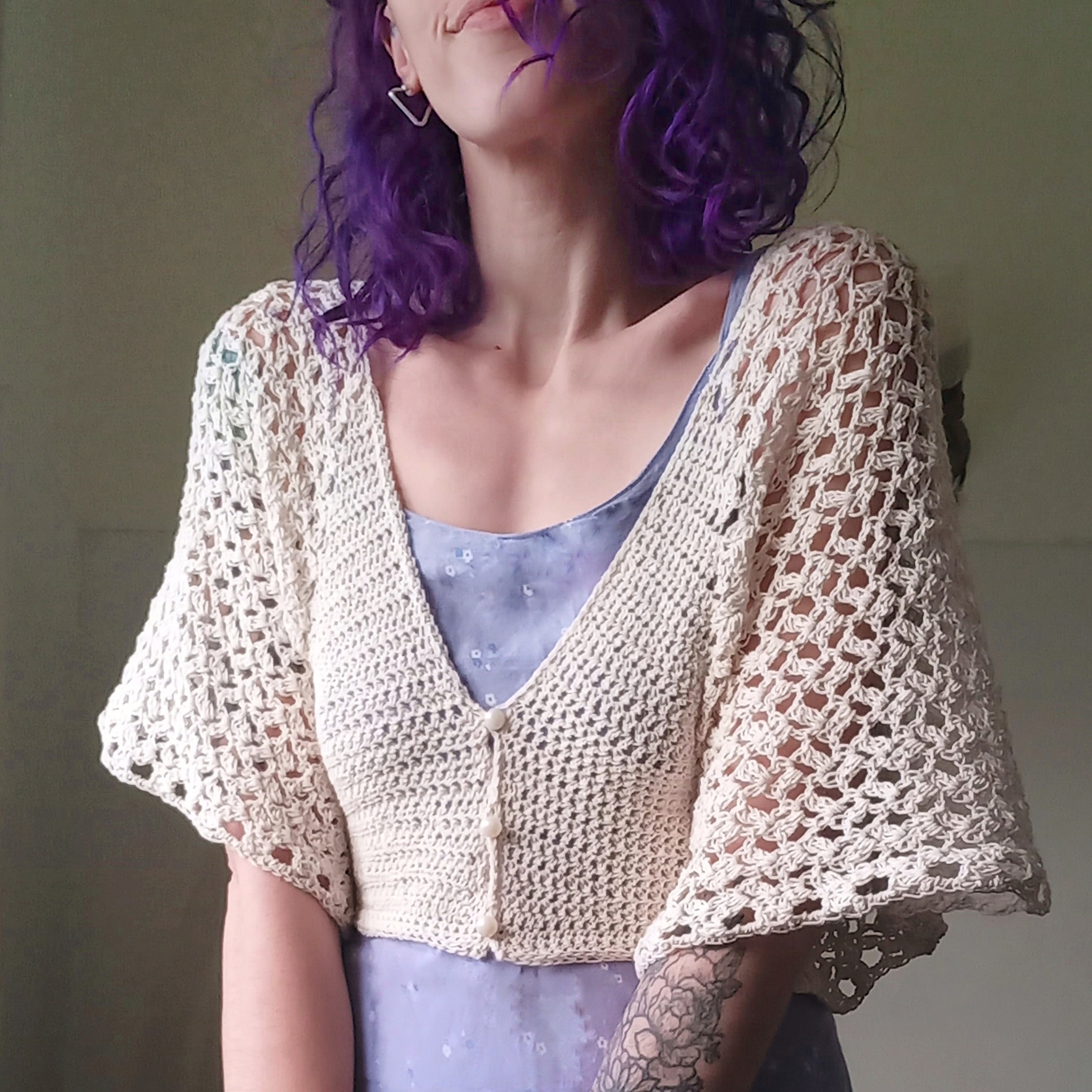 Blusa Claude | Crochet romántico calado con poco material - Imagen 3