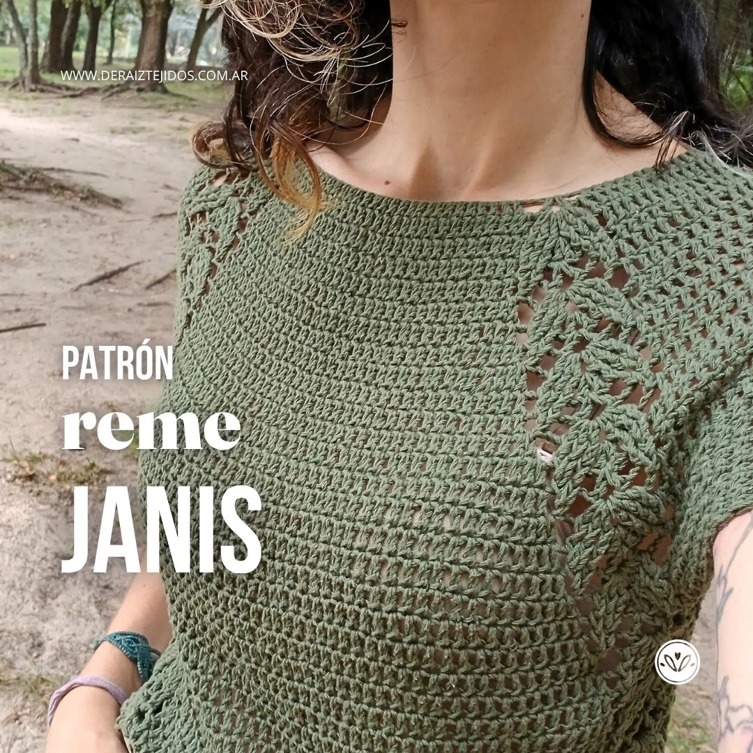 Reme Janis | Remera top down a crochet sin costuras