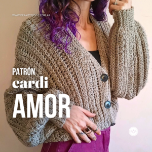 Cardi Amor | Crochet en relieve con tejido vertical