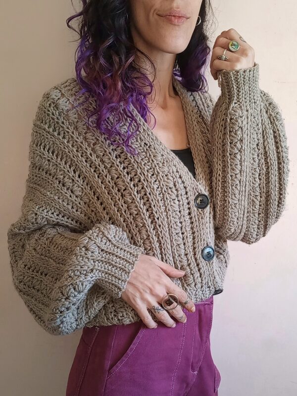 patron cardigan a crochet facil tejido vertical