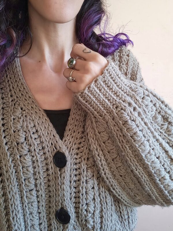 patron cardigan a crochet facil tejido vertical