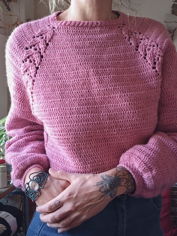 patron sweater a crochet sin costuras en una sola pieza