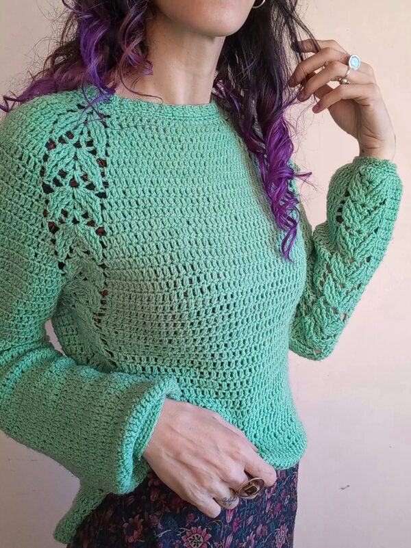 patron sweater top down crochet sin costuras