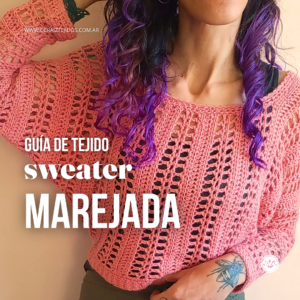 Sweater Marejada | Técnica side to side en crochet