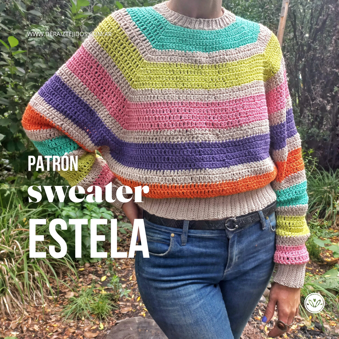 Sweater Estela | Sweater a crochet sin costuras en una pieza