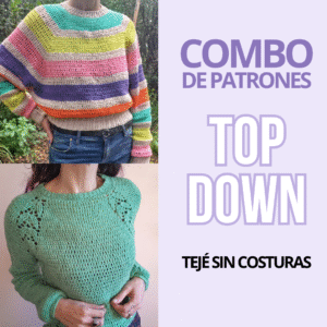 combo patrones top down sweaters sin costuras