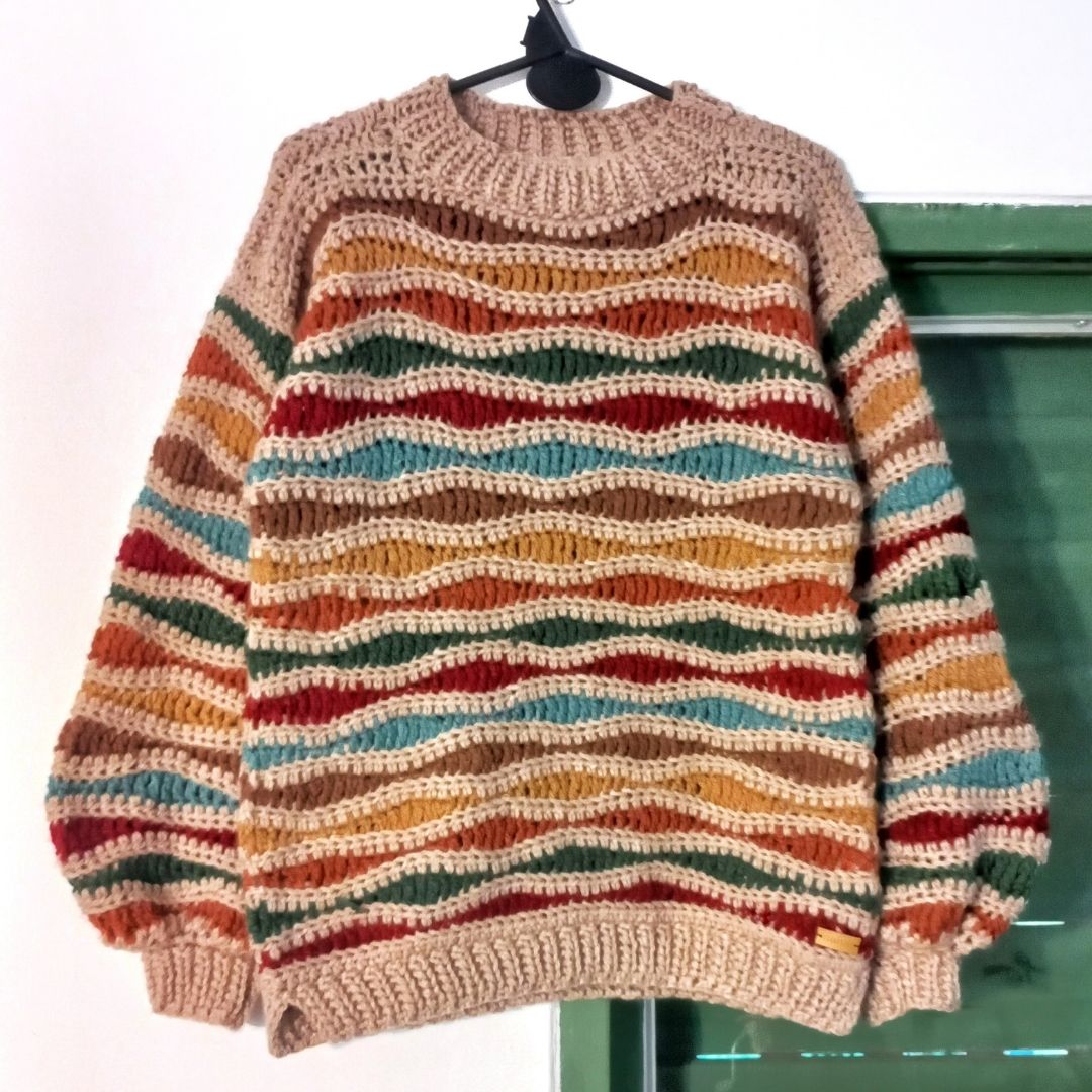 Sweater Macarena | Ondas de color a crochet - Imagen 6