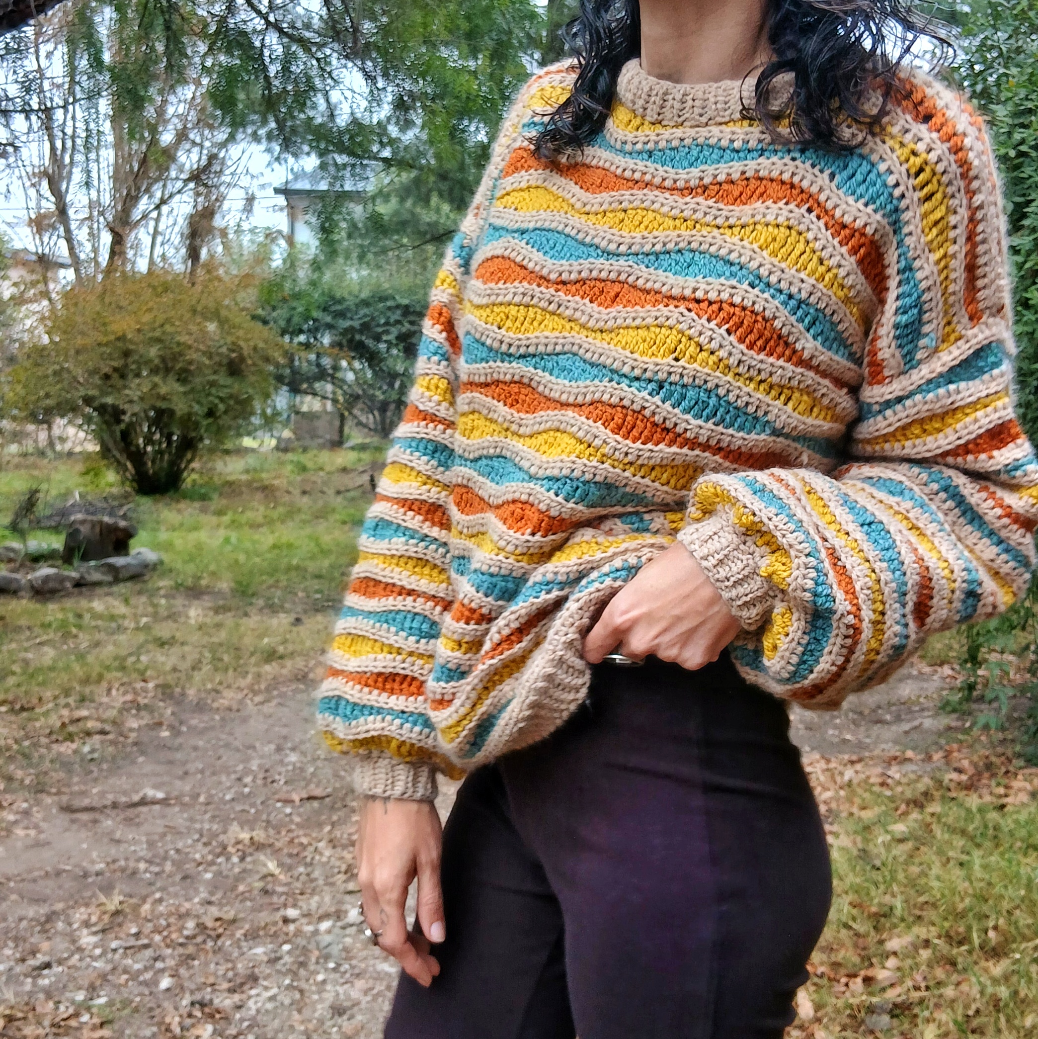 Sweater Macarena | Ondas de color a crochet - Imagen 5